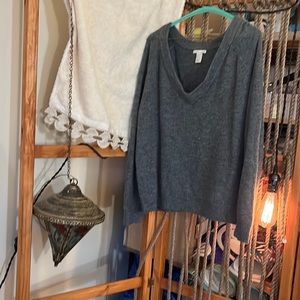 Off-Shoulder Grey Sweater